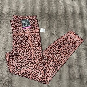 Leopard Print High-Waist Leggings - Pink and Black - NWT